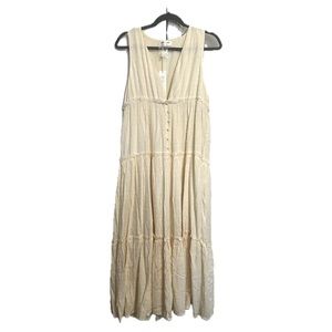 Cream Maxi Maternity Dress, Size Large